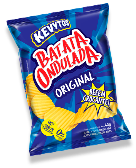 Batata ondulada Kevytos 40g - Original - Caixa com 30 pacotes